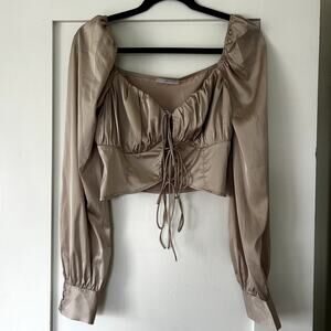 NWT Women's tie front sexy top L
